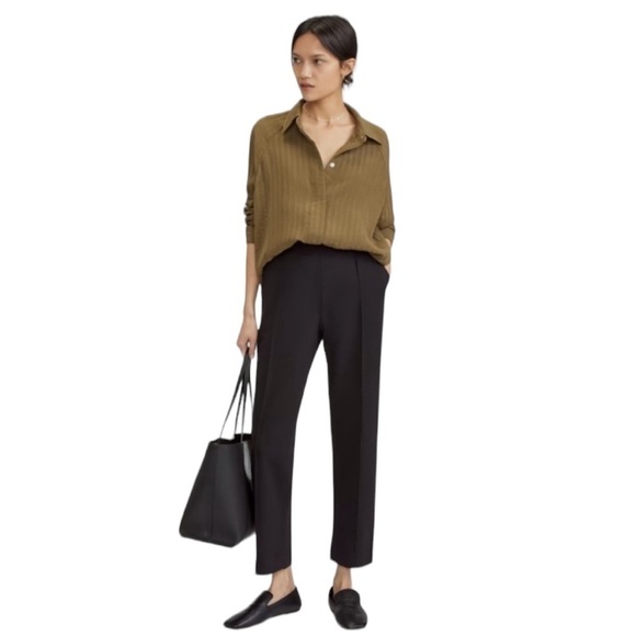 Everlane Black The Dream Pant Elastic Waist Tapered Leg Size Small NWT - Picture 6 of 16